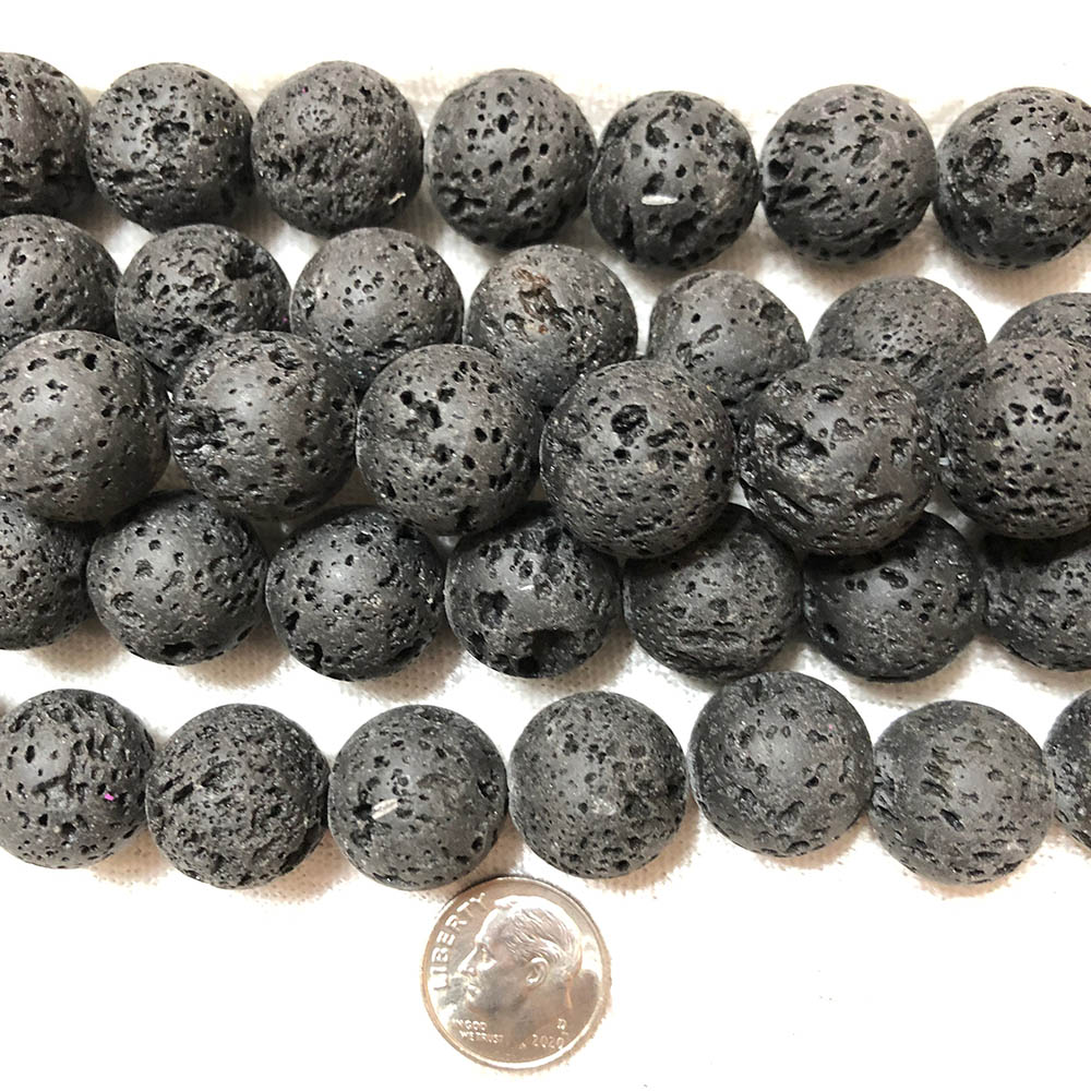 Extra Large Black Lava Round Beads