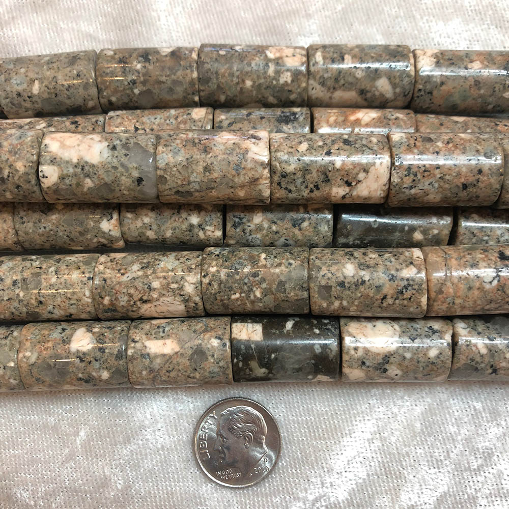 Light Chita Stone Jasper Tube Beads