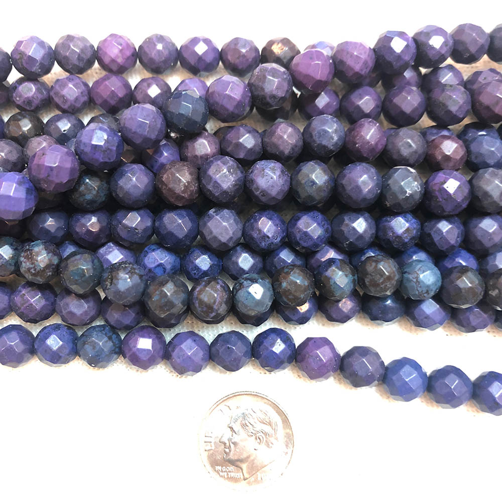 Purple Dyed Howlite Faceted Round Beads