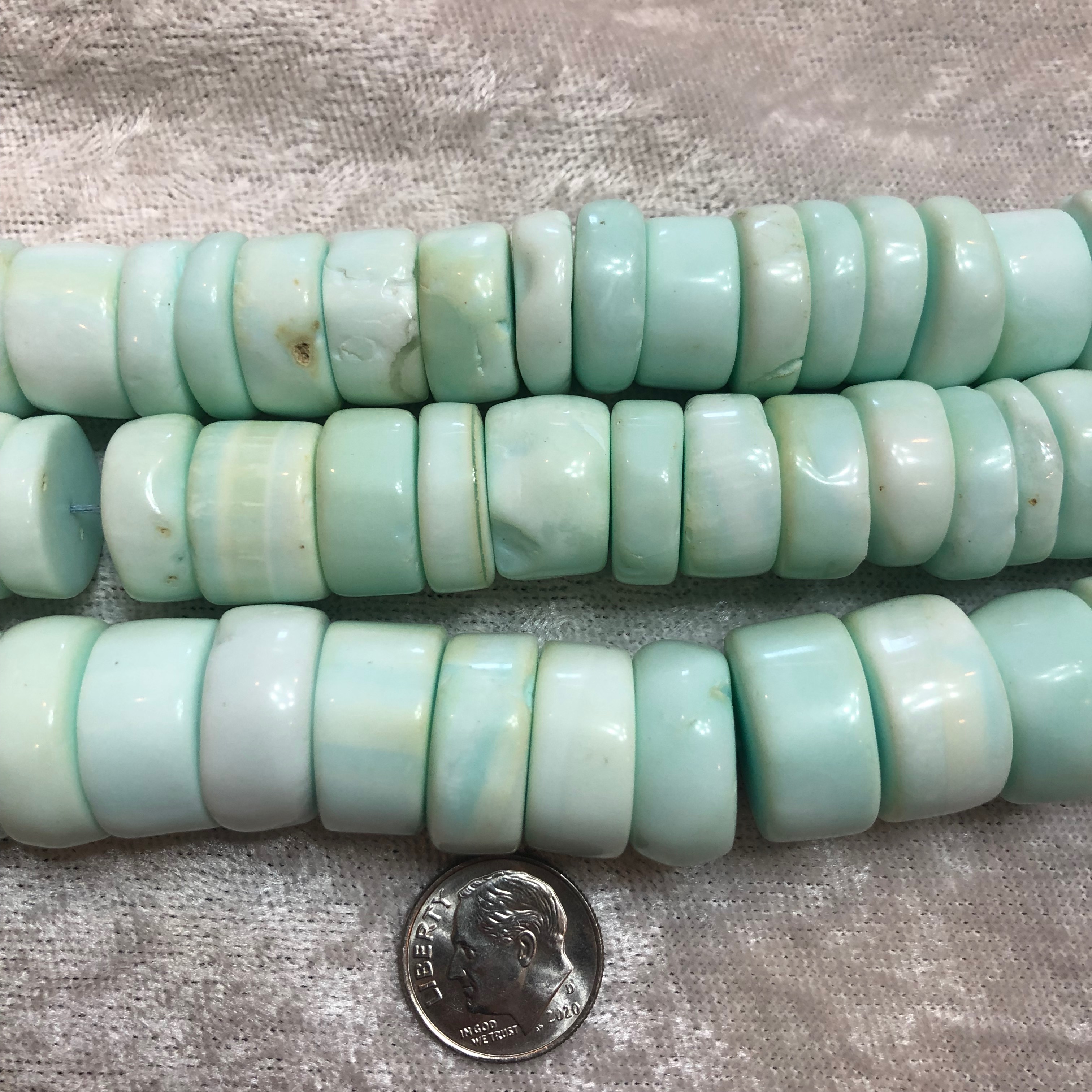 Large Light Blue Peruvian Opal Heishi Beads