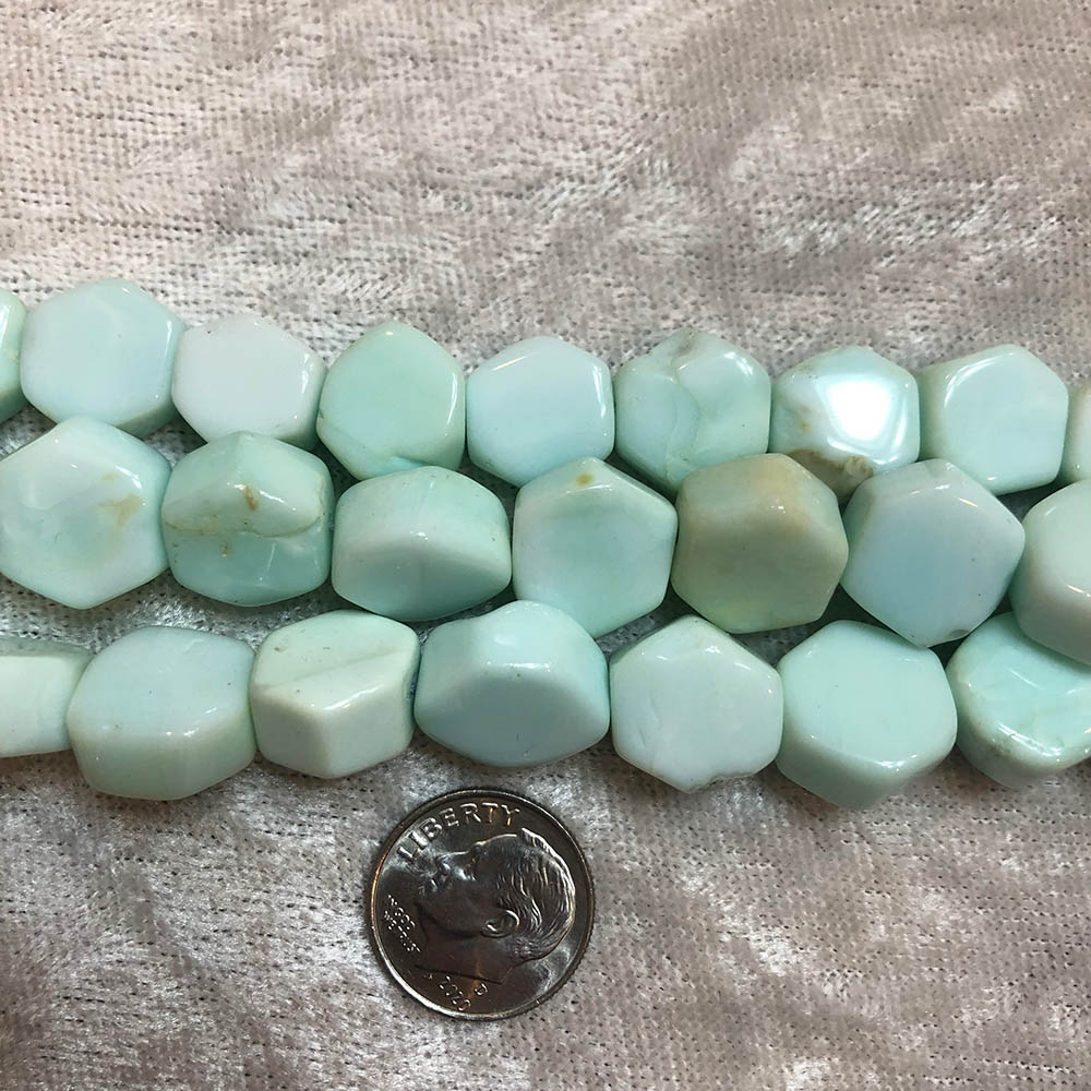 Medium Light Blue Peruvian Opal Octagon Beads