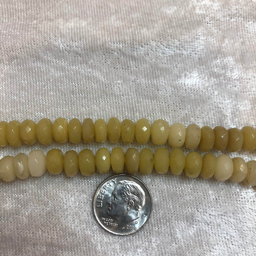 Medium Yellow Opal Faceted Rondelle Beads