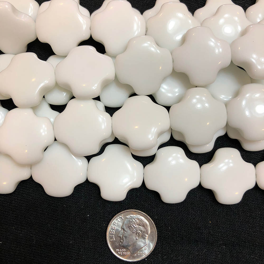 White Synthetic Agate Large Cross Shape Beads