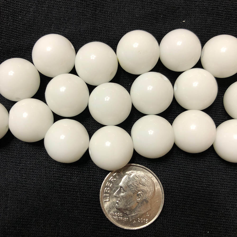 White Synthetic Agate Large Round Beads