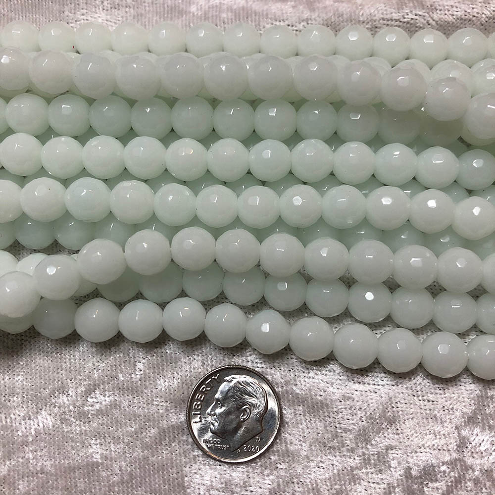 Green Opalite Faceted Round Beads