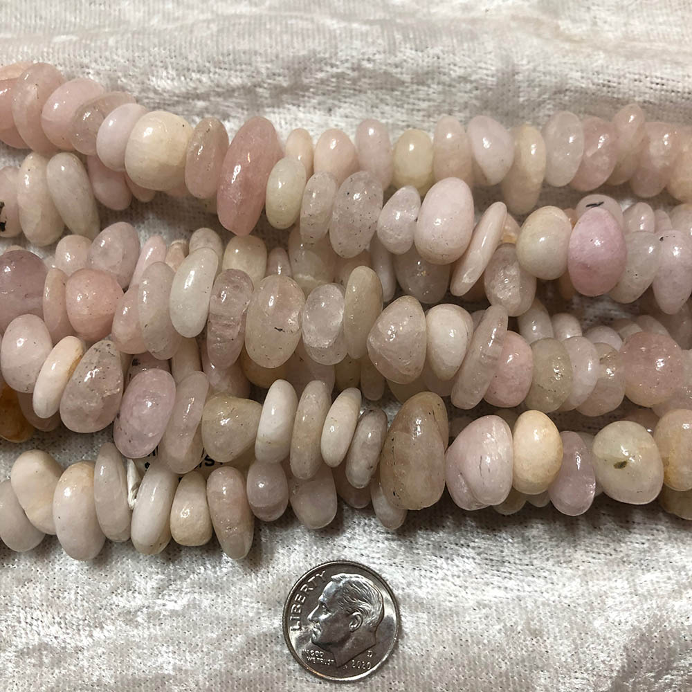 Medium Morganite Polished Nugget Beads