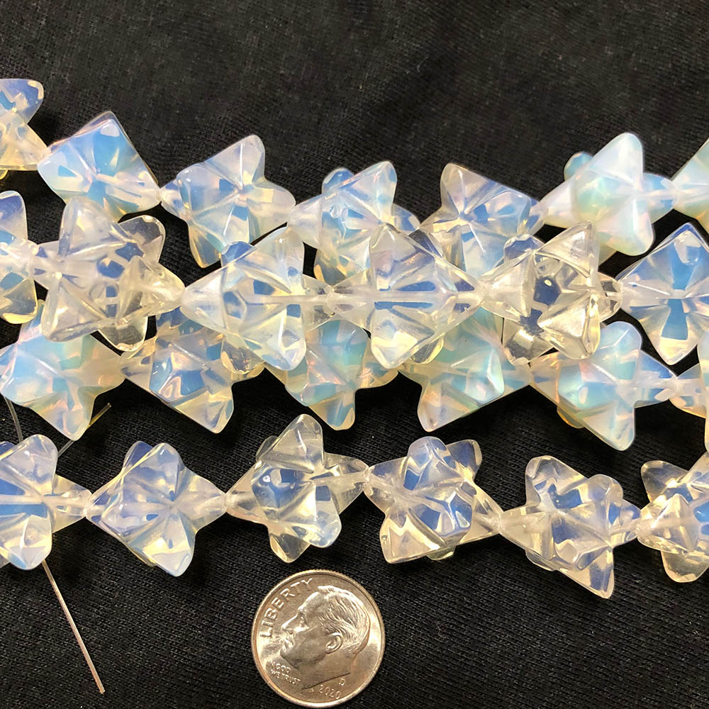 Large Milky Opalite Star Burst Shape Beads