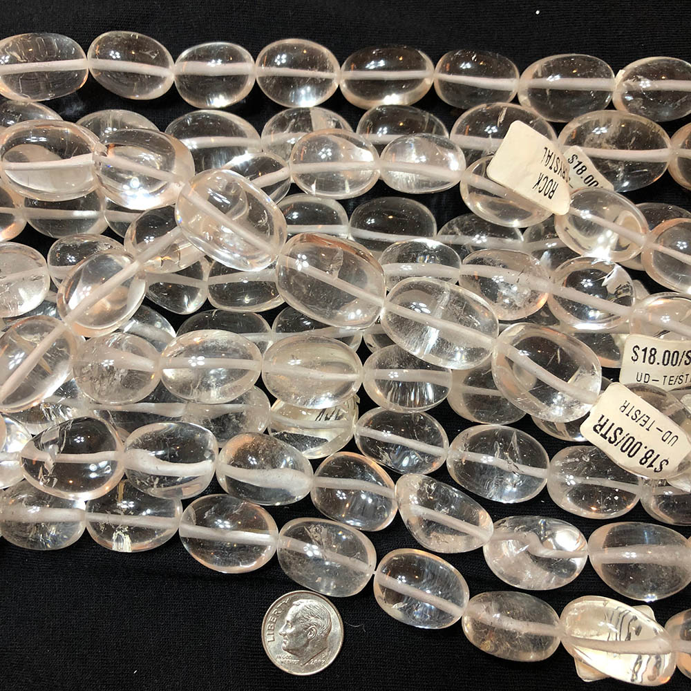 Large Clear Quartz Crystal Nugget Beads