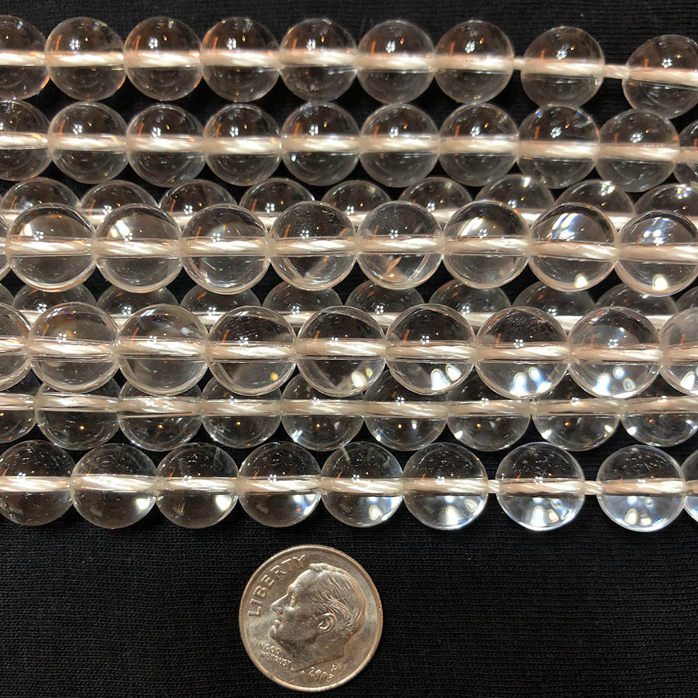 Clear Quartz Crystal Large Round Beads