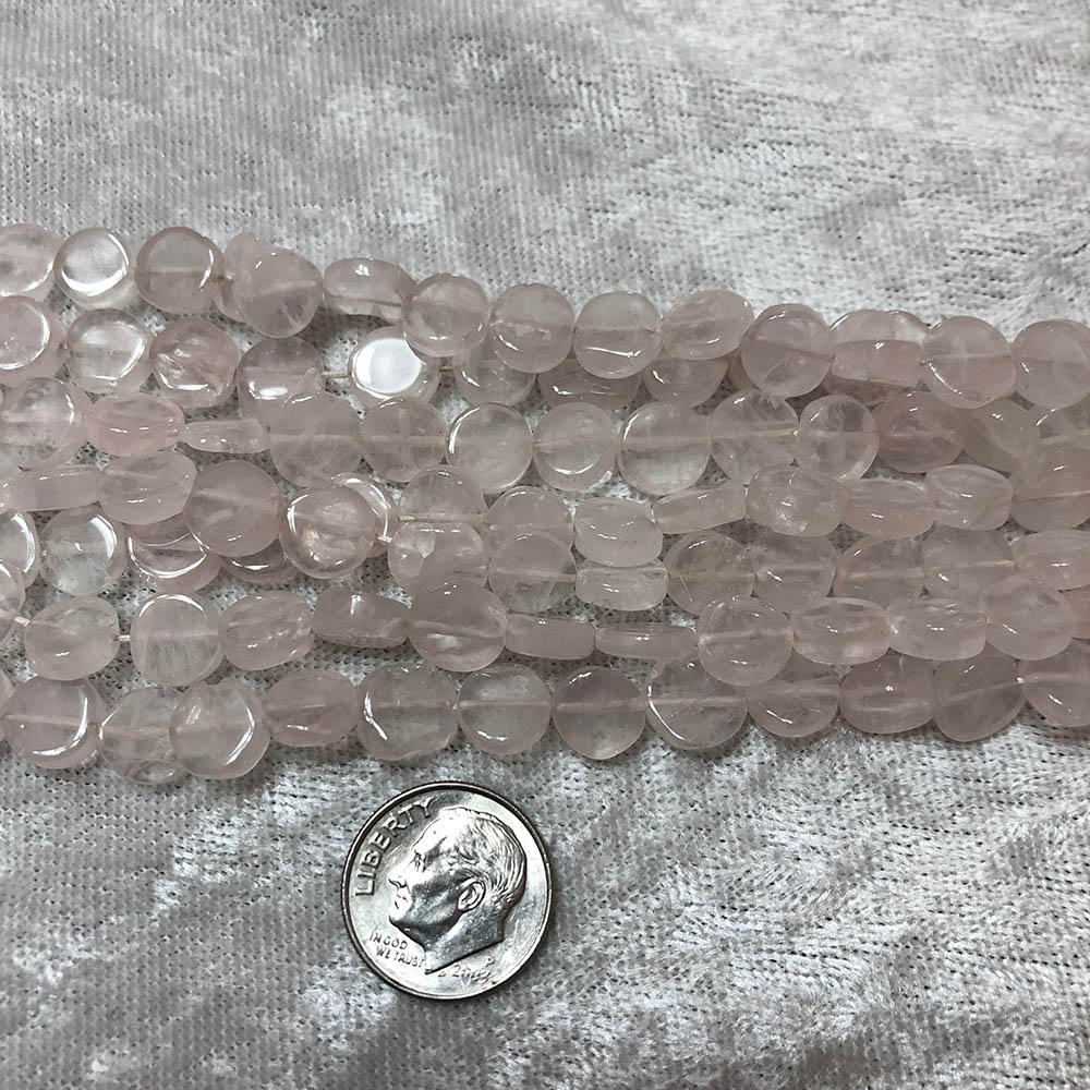 Light Rose Quartz Medium Flat Round Disc Beads