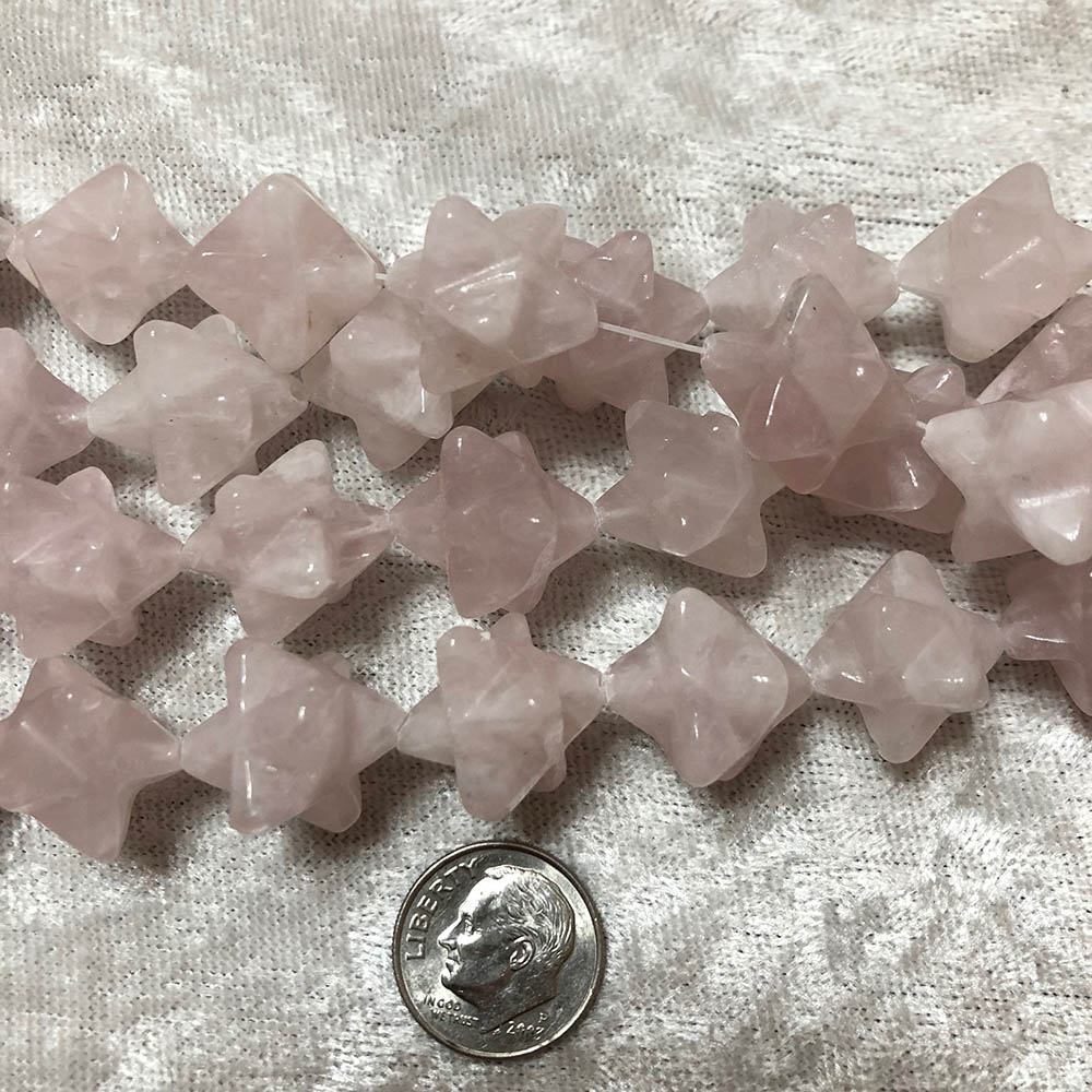 Rose Quartz Star Burst Shape Beads