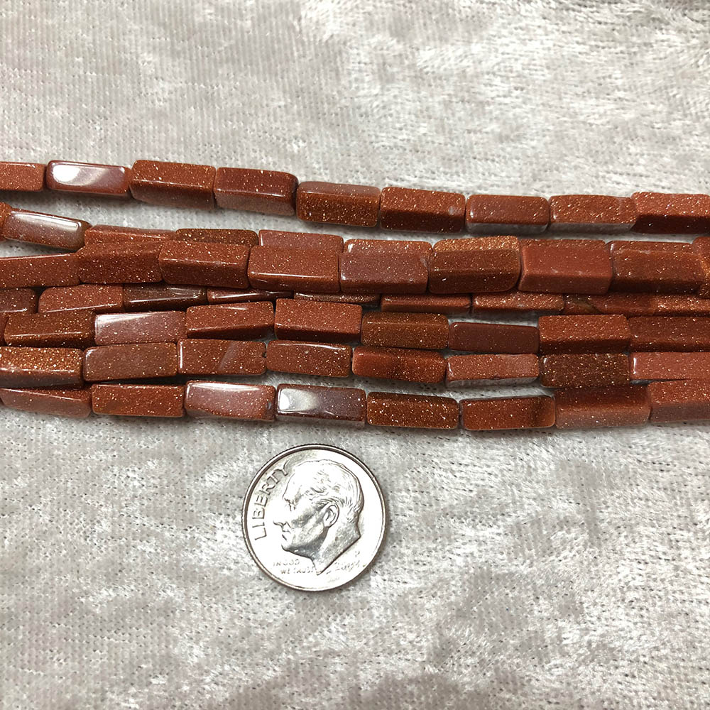 Goldstone Rectangle Tube Shape Beads