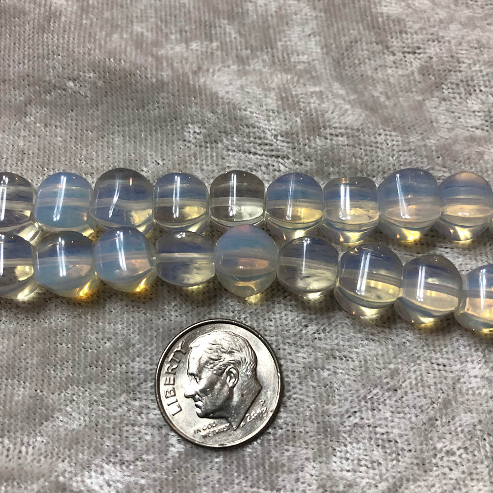 Milky Opalite Balooned Square Beads