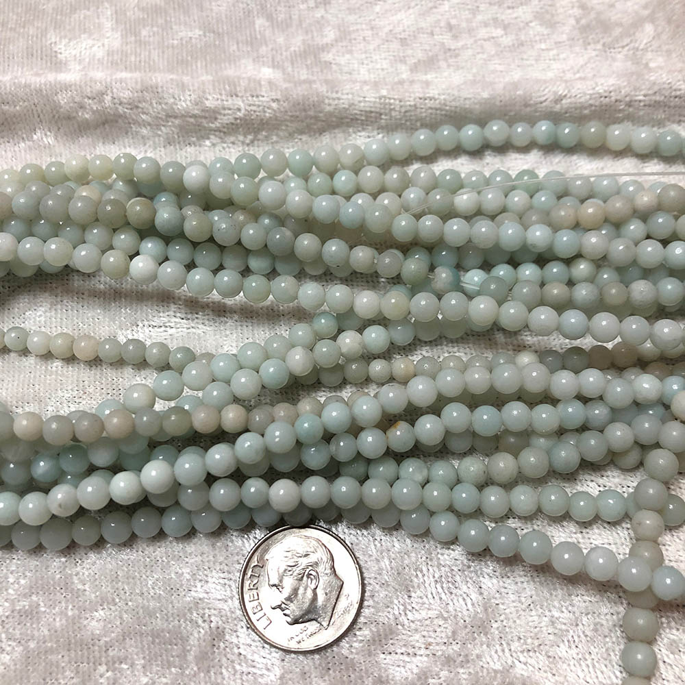 Seafoam Larimar Round Beads 4mm