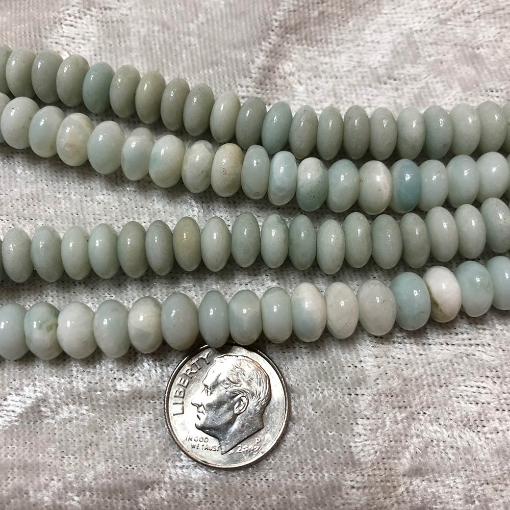 Seafoam Larimar Medium Rondelle Beads