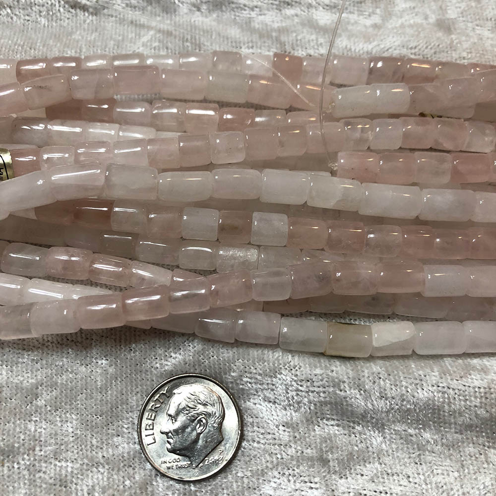 Rose Quartz Medium Tube Beads