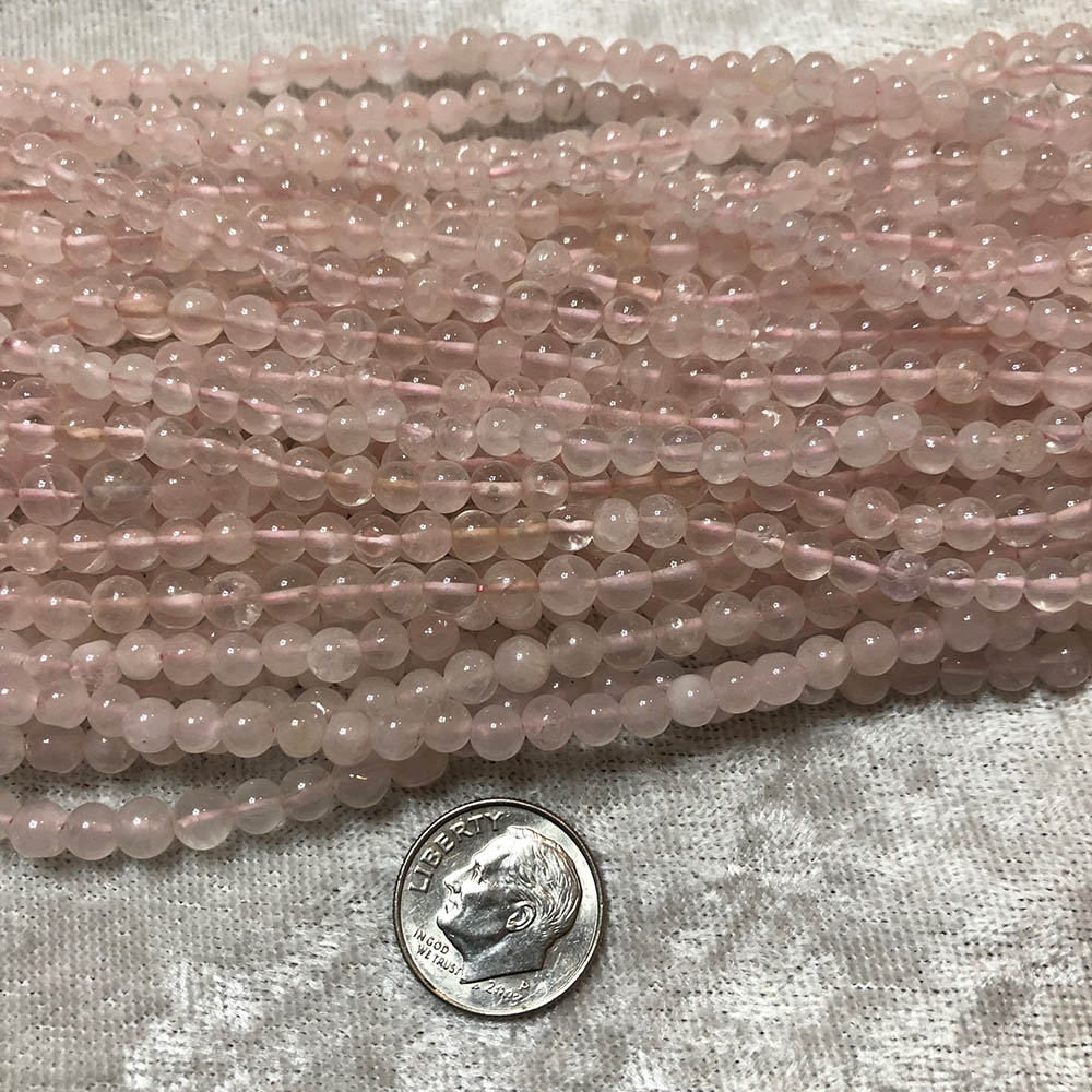 Rose Quartz Small Round Beads 4mm