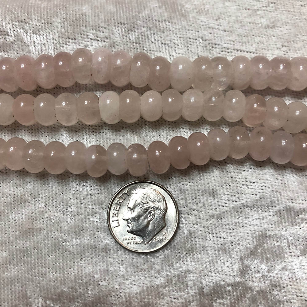 Rose Quartz Large Rondelle Beads