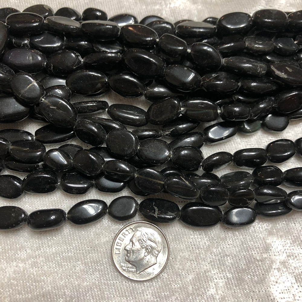 Onyx Flat Oval Beads