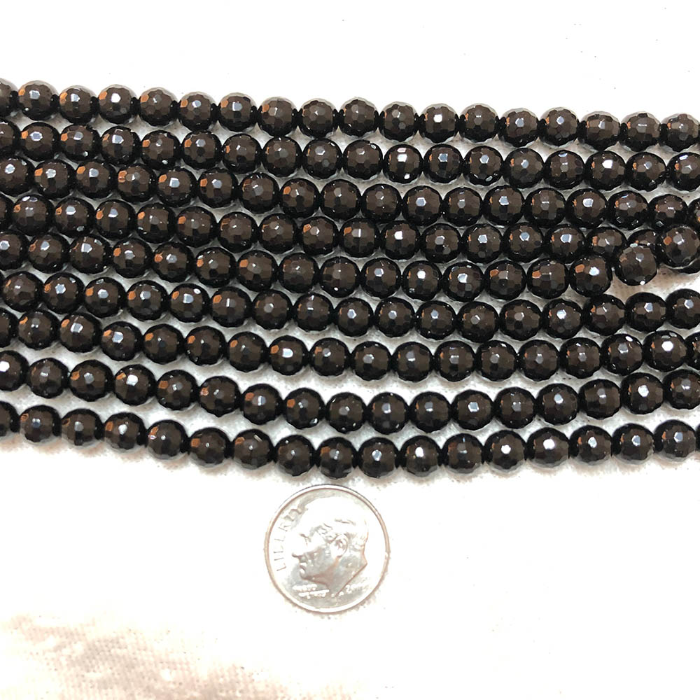 Onyx Small Faceted Round Beads 6mm