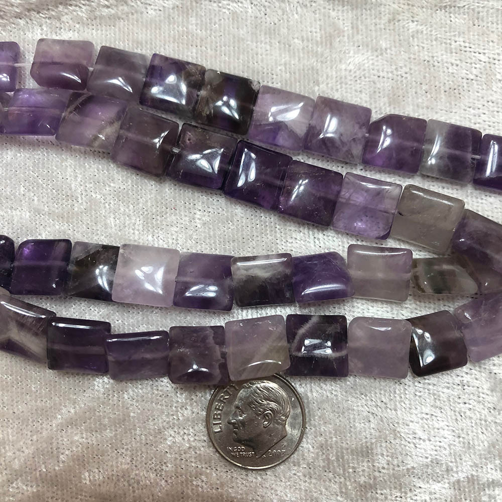 Amethyst Medium Flat Square Pillow Beads