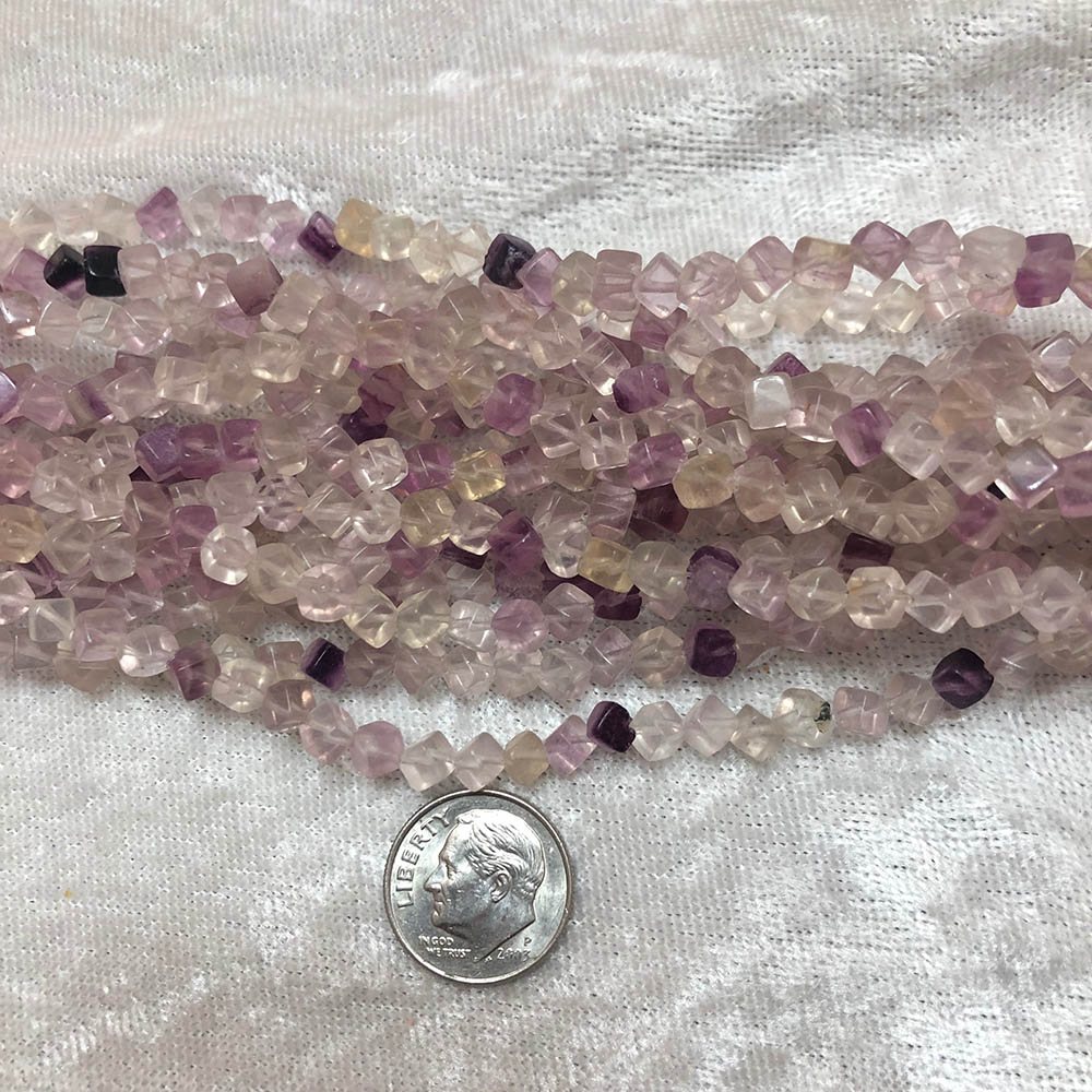 Small Fluorite Dice Shape Beads