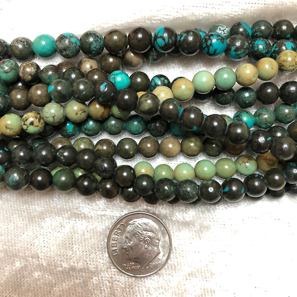 Chinese Turquoise Round Beads 6mm