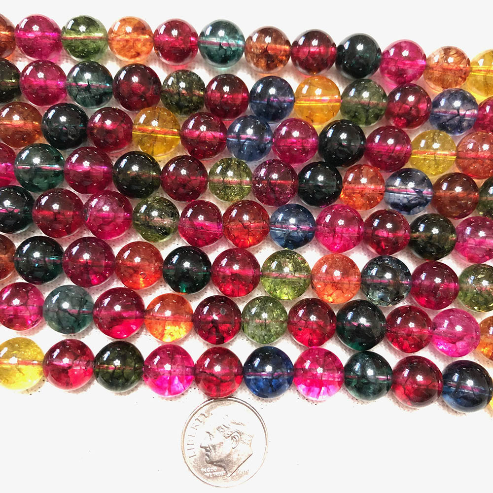 Medium Multi Color Quartz Round Beads