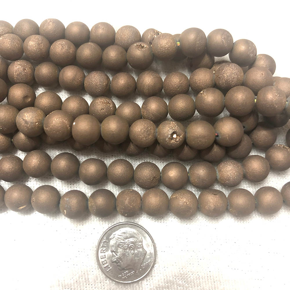 Brown Goldstone Matte Round Beads 8mm