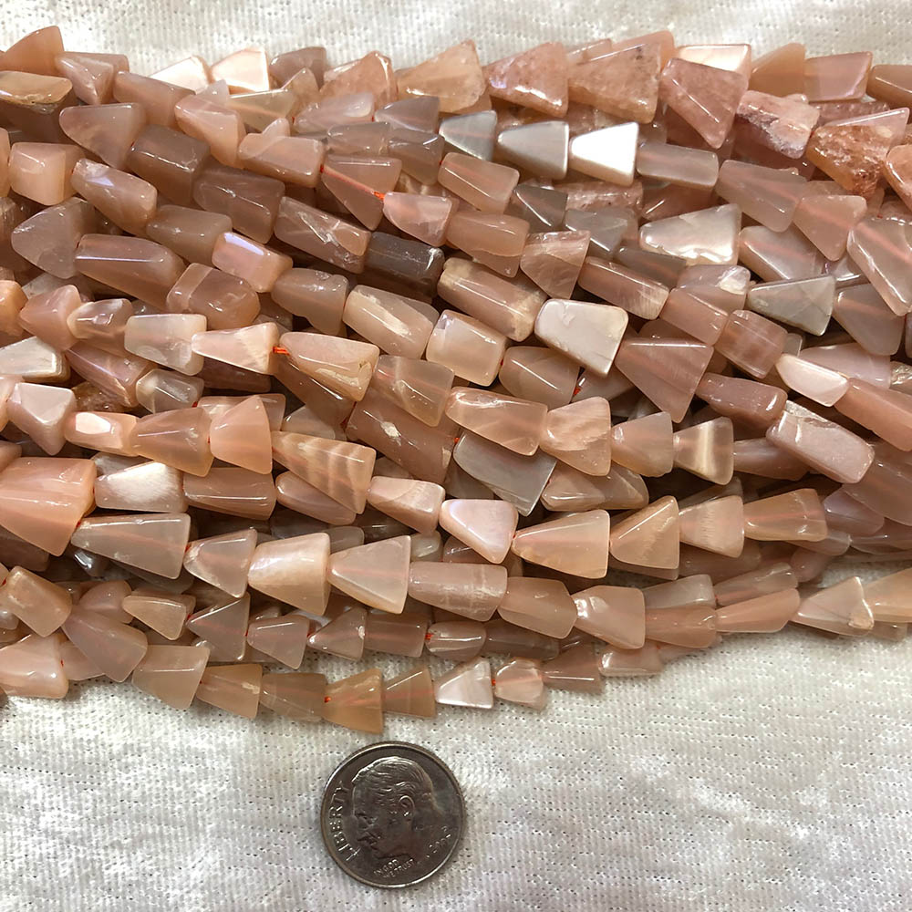 Brown Moonstone Flat Triangle Beads