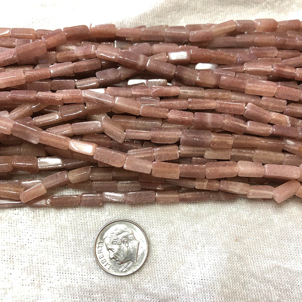 Pink Chalcedony Small Rectangle Tube Beads