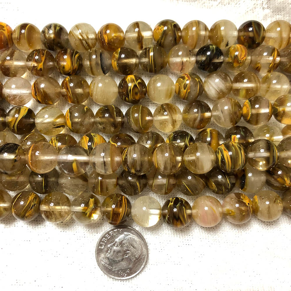 Large Fire Quartz Round Beads 10mm