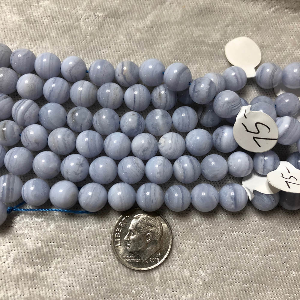 Blue Lace Agate Medium Round Beads 8mm