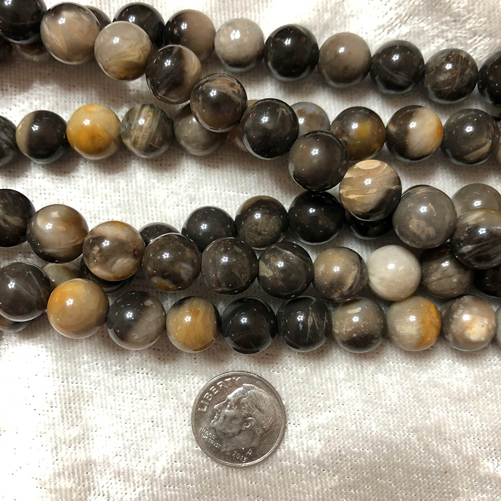 Large Brown Agate Round Beads 10mm