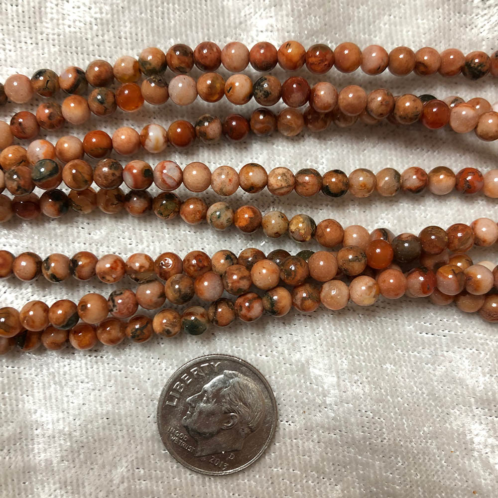 Small Indian Agate Round Beads 4mm