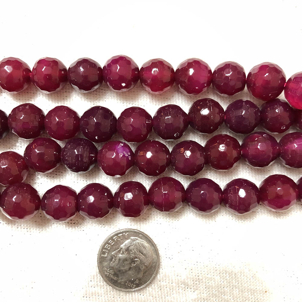 Pink Quartz Round Faceted Beads 10mm