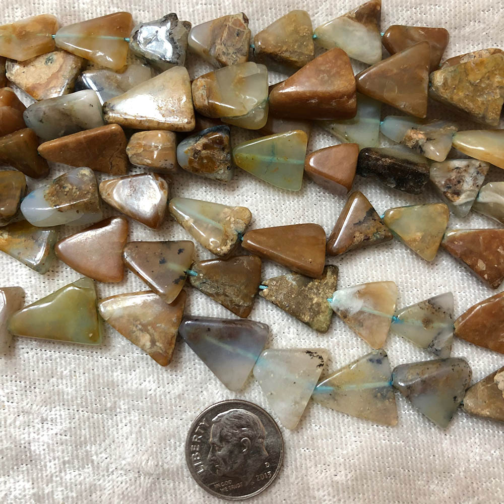 Large Peruvian Opal Flat Triangle Beads