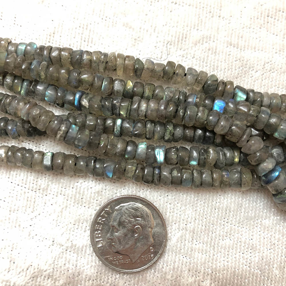 Small Gray Moonstone Heishi Beads