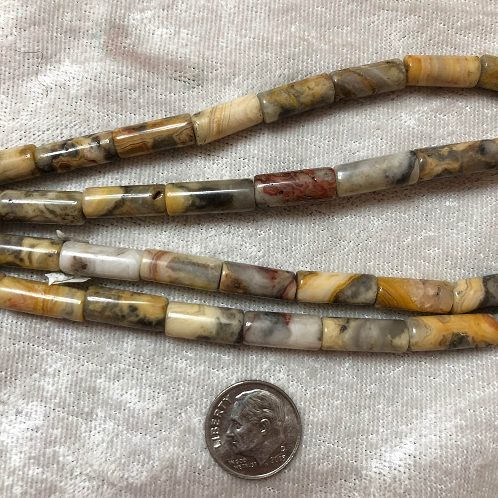 Laguna Lace Agate Tube Beads