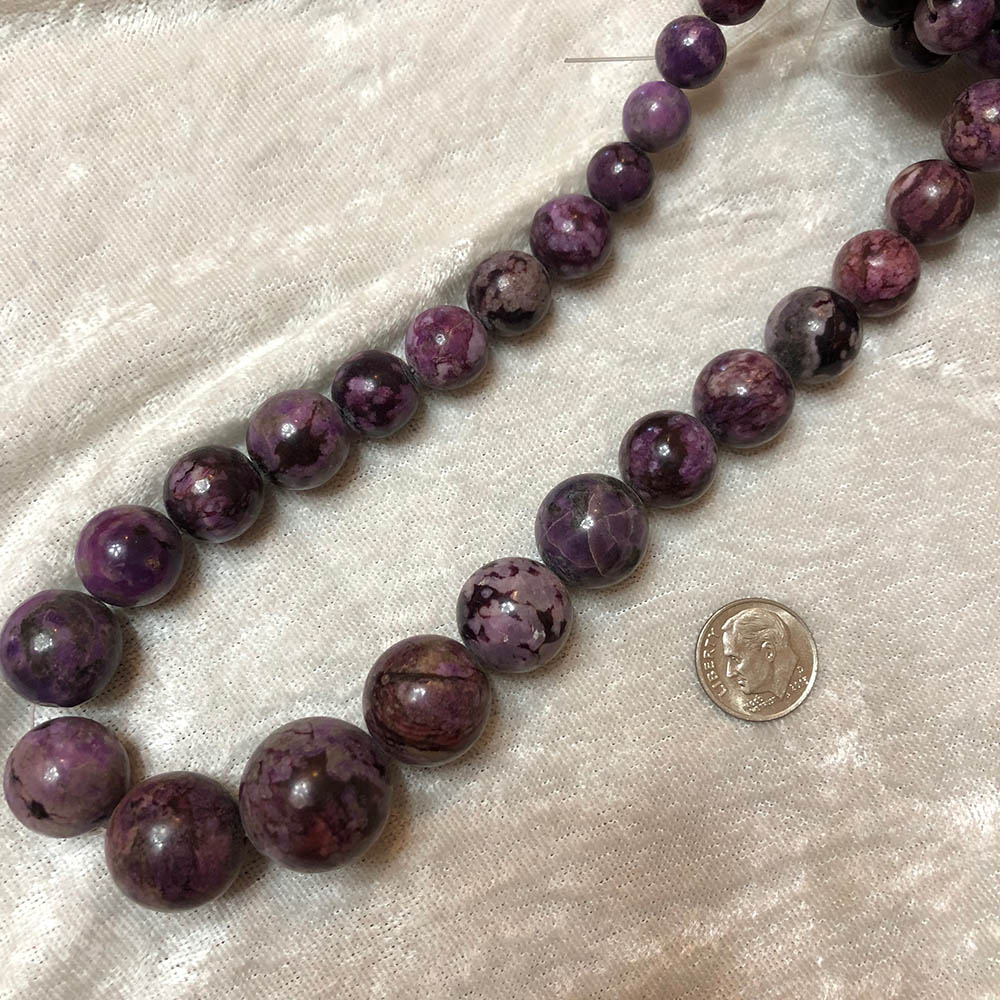 Purple Jasper Graduated Round Beads