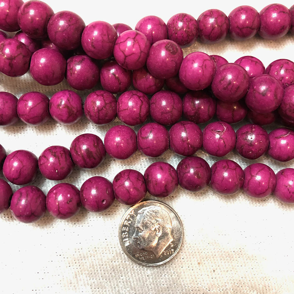 Purple Magnesite Round Beads