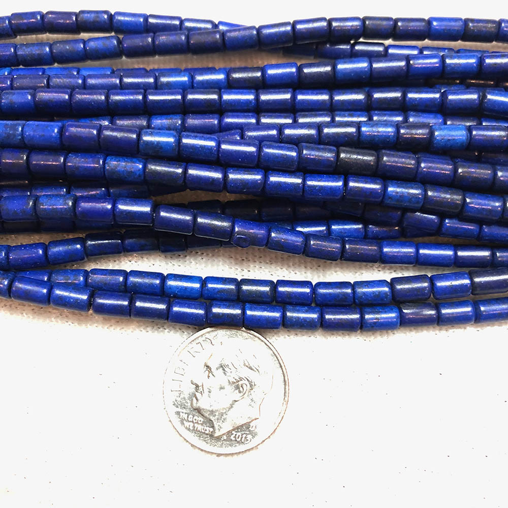 Blue Magnesite Small Tube Heishi Beads