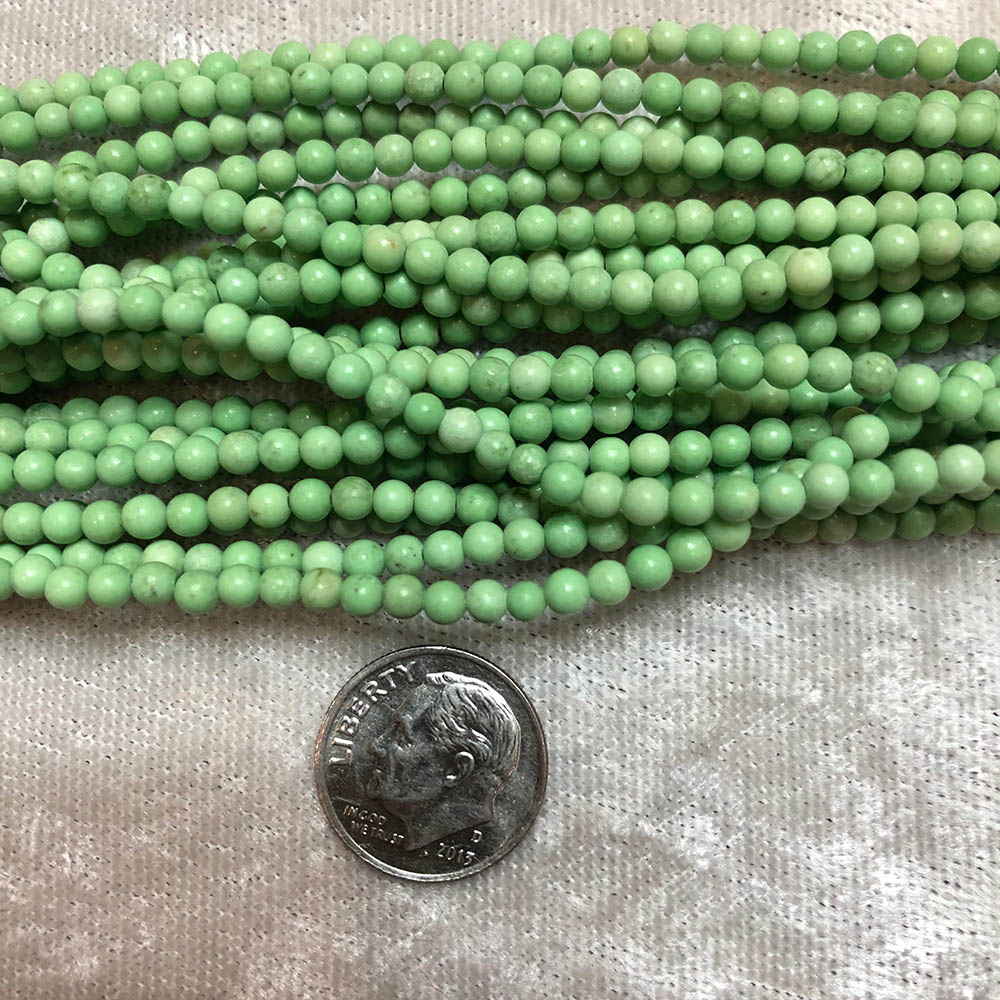 Light Green Magnesite Small Round Beads