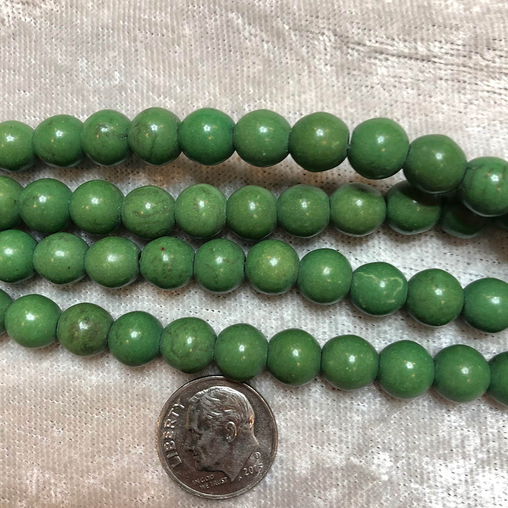 Green Magnesite Round Beads