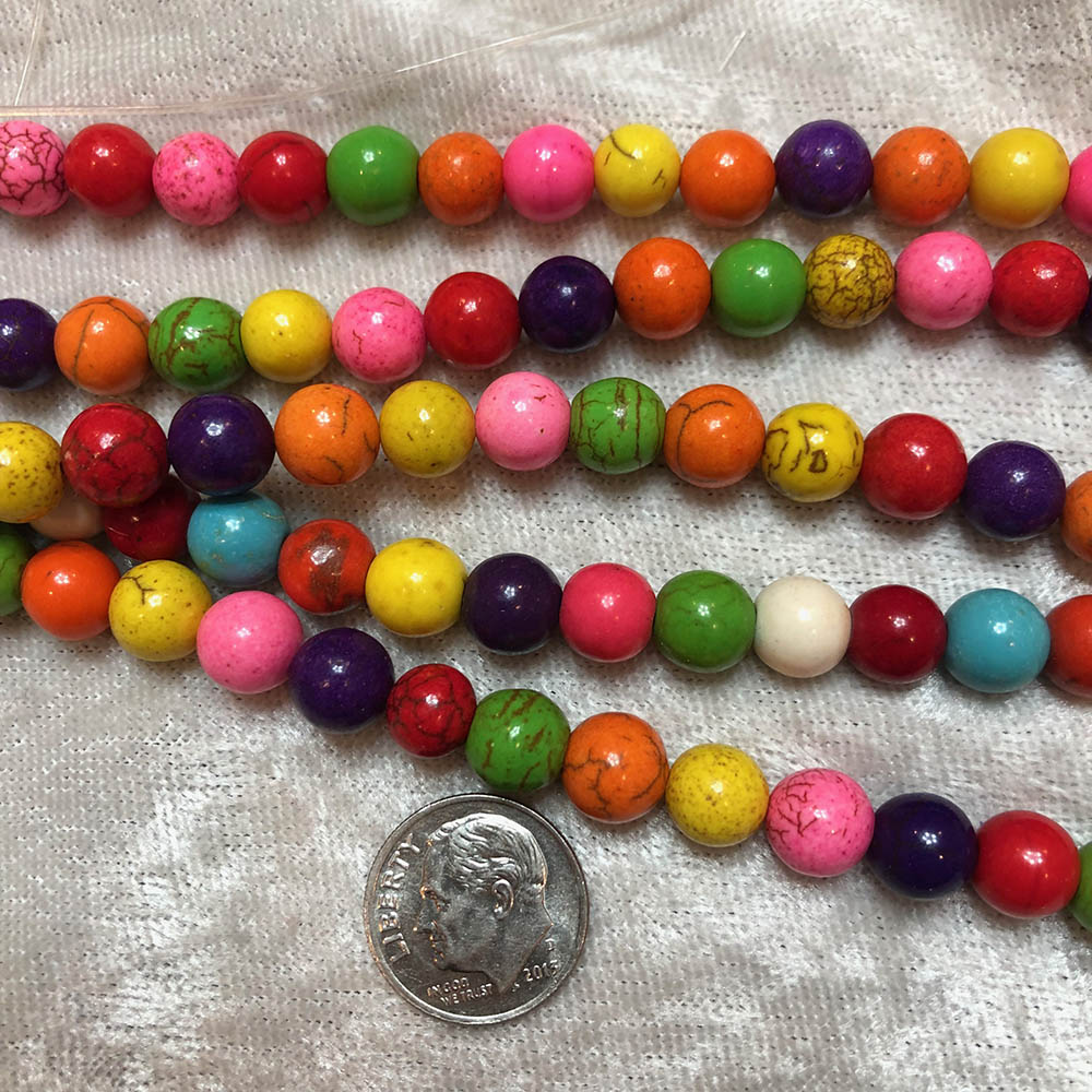 Multi Color Magnesite Round Beads