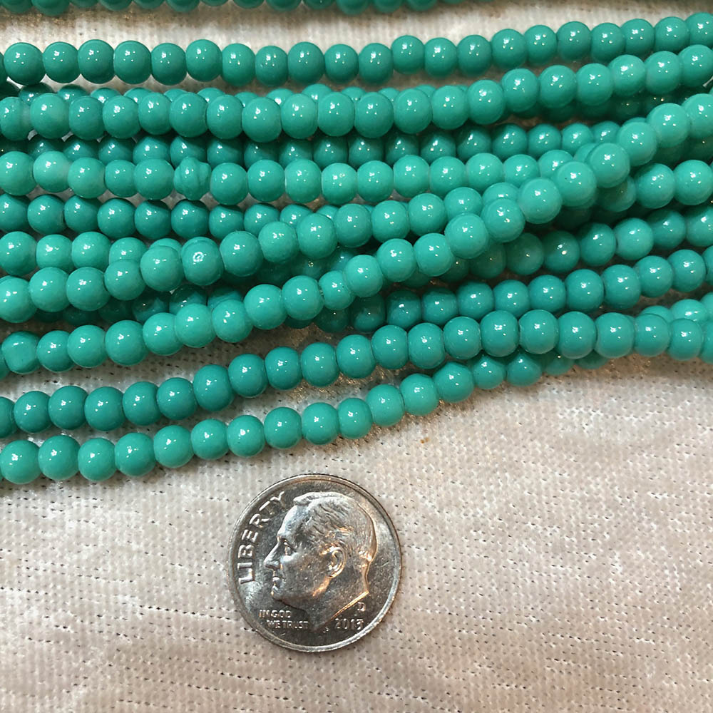 Turquoise Blue Jade Small Round Beads