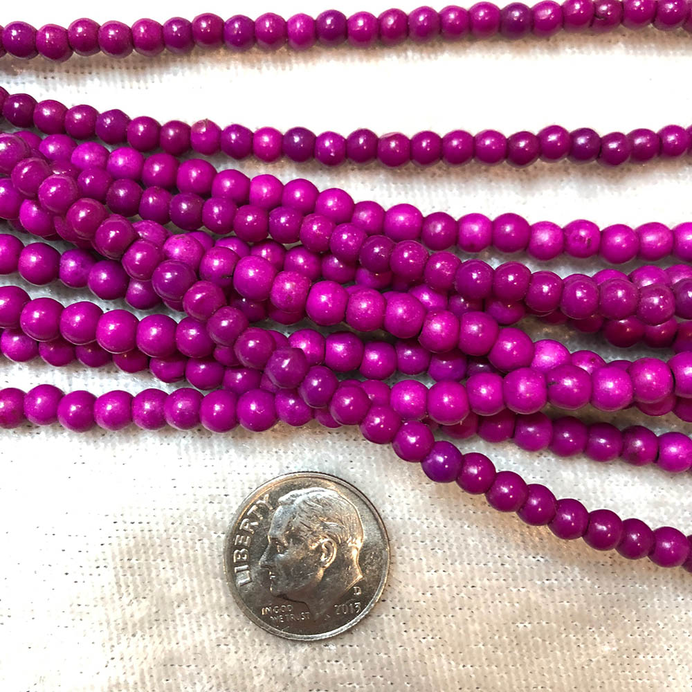 Purple Howlite Small Round Beads