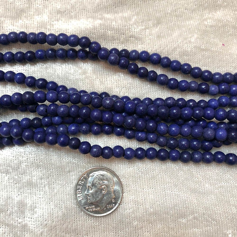 Lapis Blue Howlite Small Round Beads