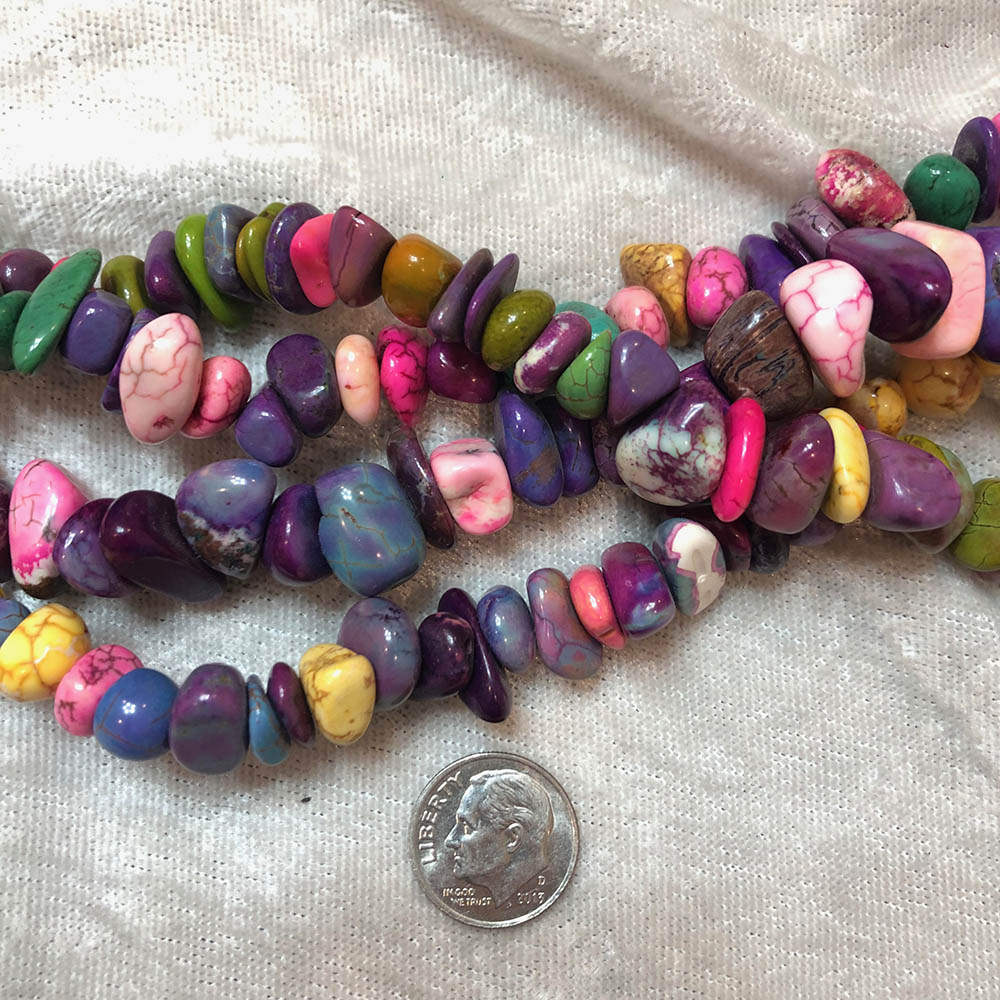 Multi Color Howlite Medium Chip Beads