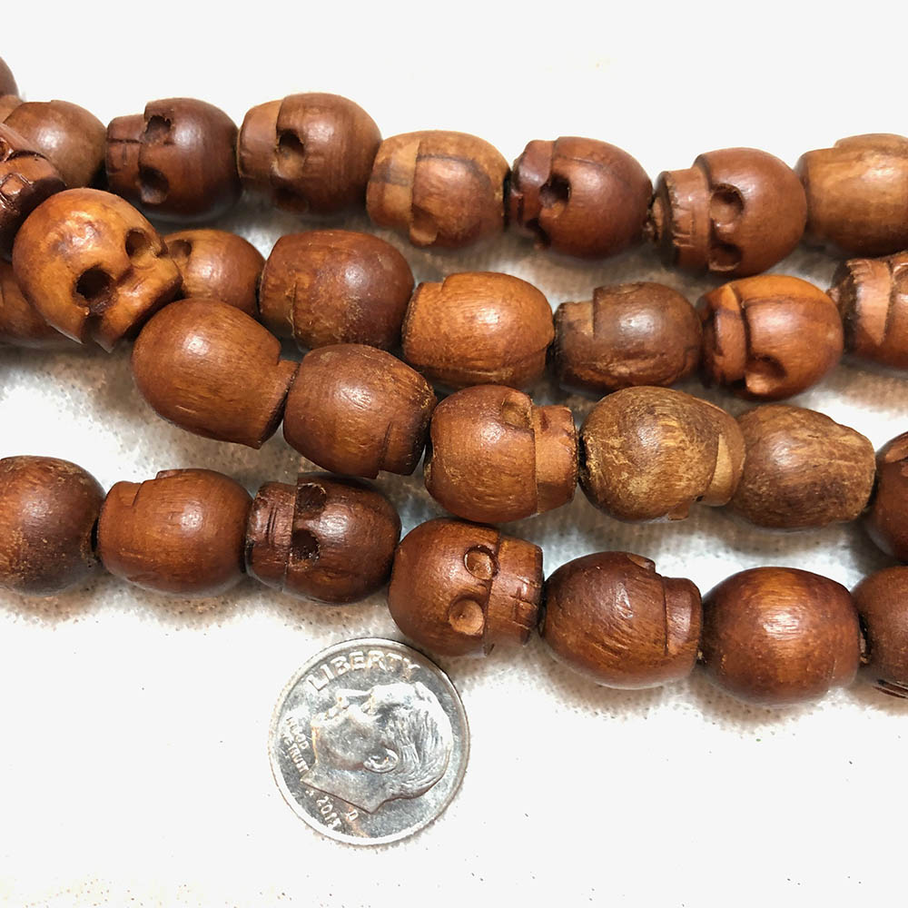 Medium Wooden Skull Prayer Beads